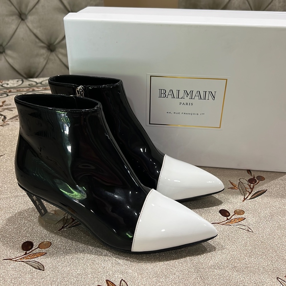 - Balmain Patent Leather Booties